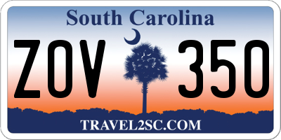 SC license plate ZOV350