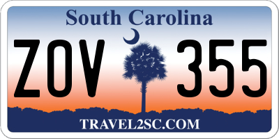 SC license plate ZOV355