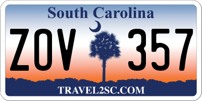 SC license plate ZOV357