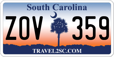SC license plate ZOV359