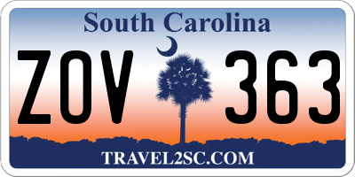 SC license plate ZOV363