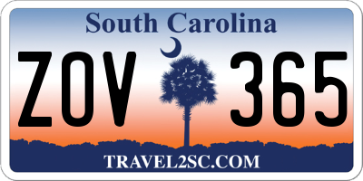 SC license plate ZOV365
