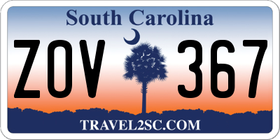 SC license plate ZOV367