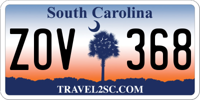 SC license plate ZOV368