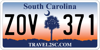 SC license plate ZOV371