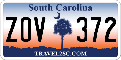 SC license plate ZOV372