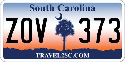 SC license plate ZOV373