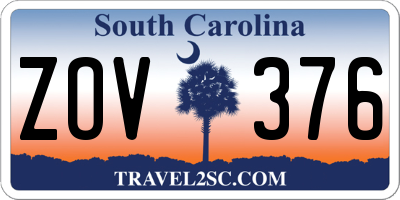 SC license plate ZOV376