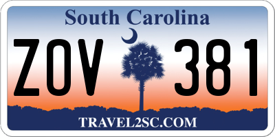 SC license plate ZOV381