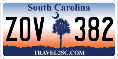 SC license plate ZOV382