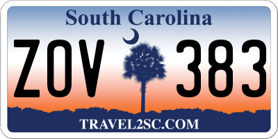 SC license plate ZOV383