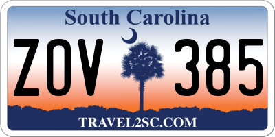 SC license plate ZOV385