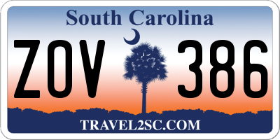 SC license plate ZOV386
