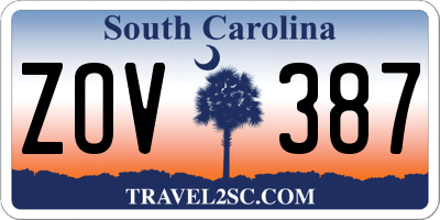 SC license plate ZOV387