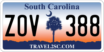 SC license plate ZOV388