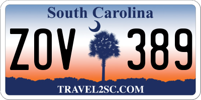 SC license plate ZOV389