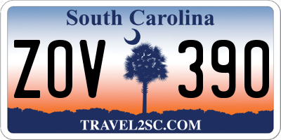 SC license plate ZOV390