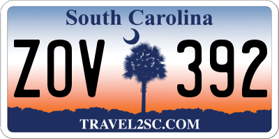 SC license plate ZOV392