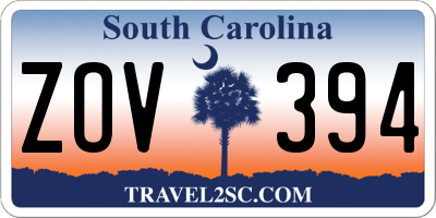 SC license plate ZOV394