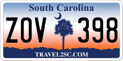 SC license plate ZOV398