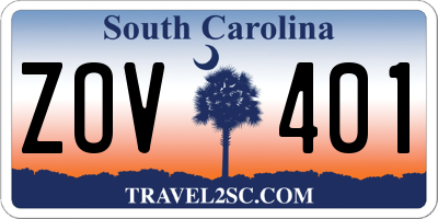 SC license plate ZOV401