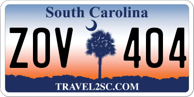 SC license plate ZOV404