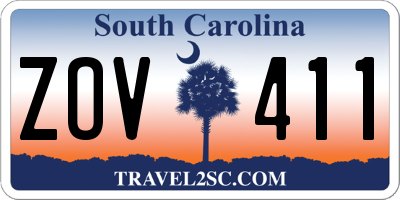 SC license plate ZOV411