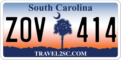 SC license plate ZOV414