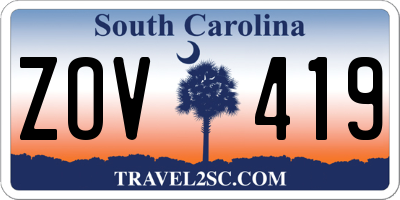SC license plate ZOV419