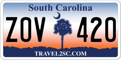 SC license plate ZOV420