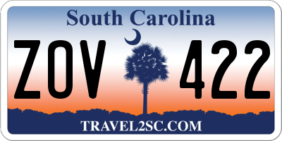 SC license plate ZOV422