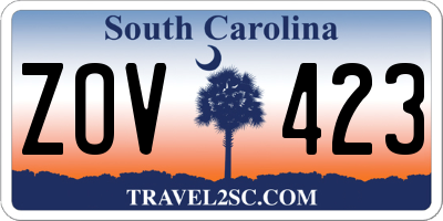 SC license plate ZOV423