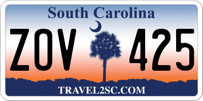 SC license plate ZOV425