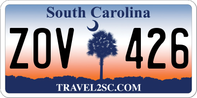SC license plate ZOV426