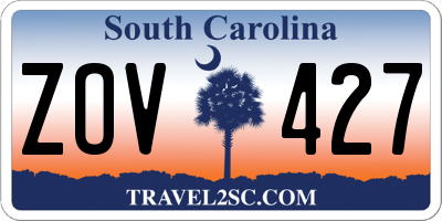SC license plate ZOV427