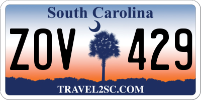 SC license plate ZOV429