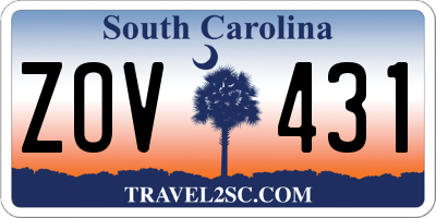 SC license plate ZOV431