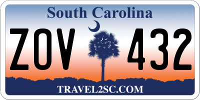 SC license plate ZOV432