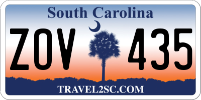 SC license plate ZOV435
