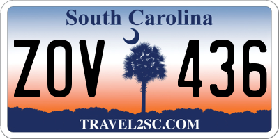 SC license plate ZOV436