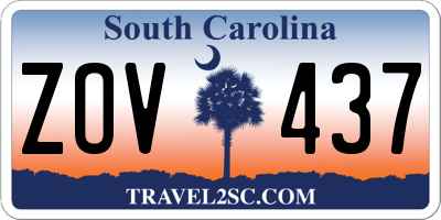 SC license plate ZOV437