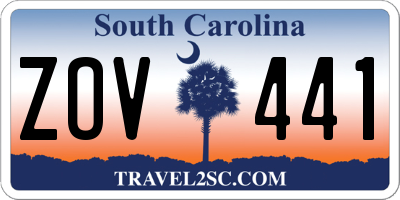 SC license plate ZOV441