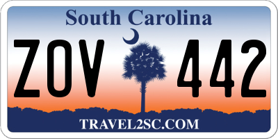 SC license plate ZOV442
