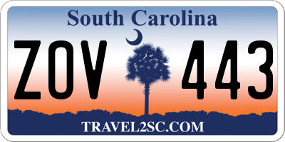 SC license plate ZOV443