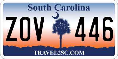 SC license plate ZOV446