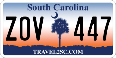 SC license plate ZOV447
