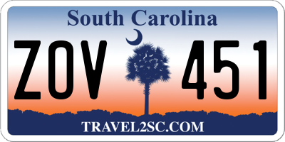 SC license plate ZOV451