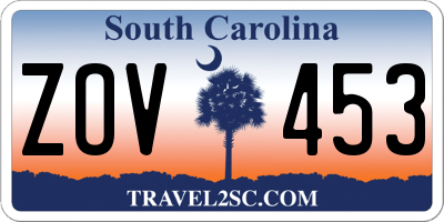 SC license plate ZOV453