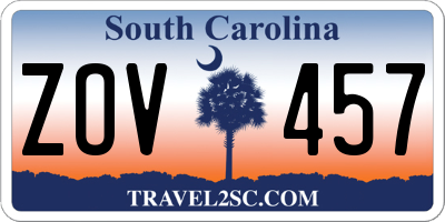 SC license plate ZOV457