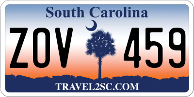 SC license plate ZOV459